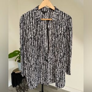 COS abstract chevron Patterned Blazer pockets